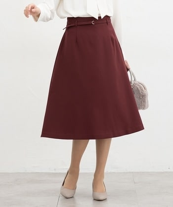 【Honeys公式 / ハニーズ】ベルト付フレアスカート レディース LL ボルドー プチプラ 【Honeys公式 / ハニーズ】ベルト付フレアスカート レディース LL ボルドー プチプラ
