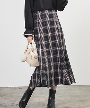 【Honeys公式 / ハニーズ】後レースアップスカート レディース LL コンチェック プチプラ 【Honeys公式 / ハニーズ】後レースアップスカート レディース LL コンチェック プチプラ