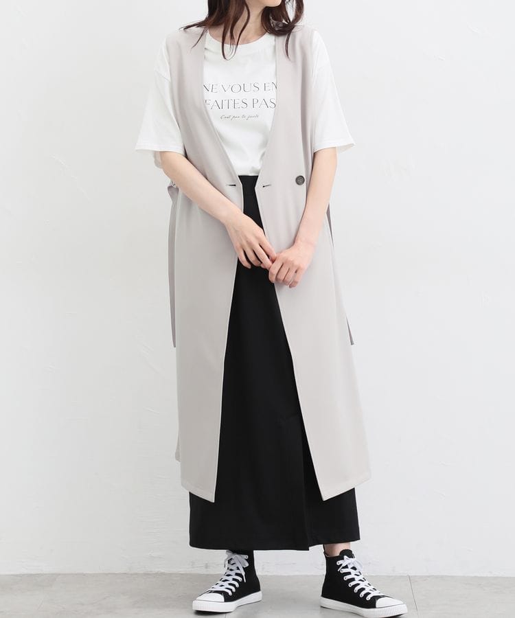 新品 ハウント HAUNT ロングジレ コート グレージュ 定価3、4万 トップス