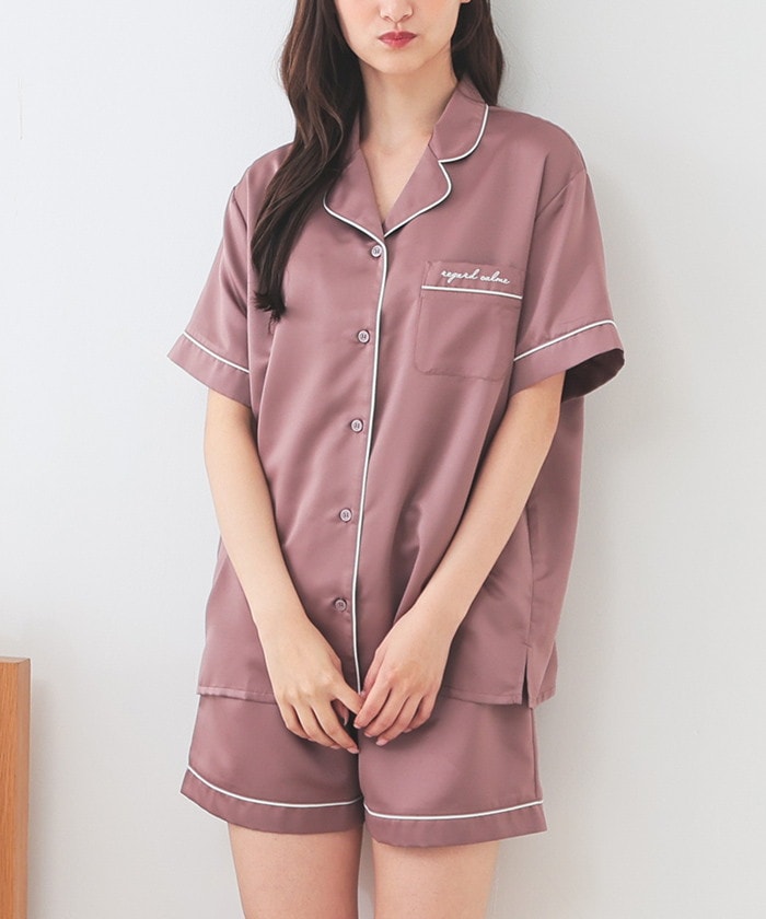 【Honeys公式 / ハニーズ】前開きルームウェア(上下セット) レディース 3L スモーキーピンク プチプラ 【Honeys公式 / ハニーズ】前開きルームウェア(上下セット) レディース 3L スモーキーピンク プチプラ