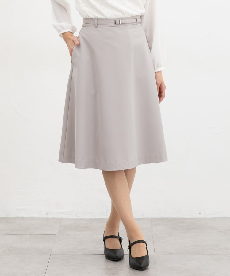 ベルト付フレアスカート64丈