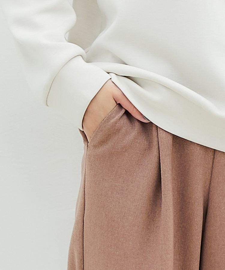 日本初の 【e/s】 FAUX LEATHER STRAIGHT パンツ IVORY - パンツ 日本初の 【e/s】 FAUX LEATHER STRAIGHT パンツ IVORY - パンツ