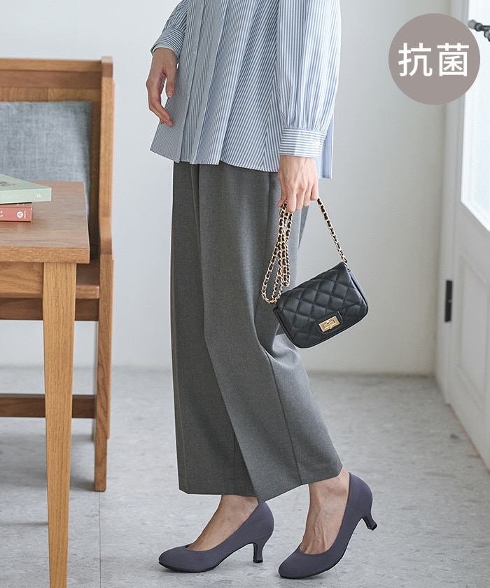 【Honeys公式 / ハニーズ】カーブパンツ レディース L 杢チャコール プチプラ