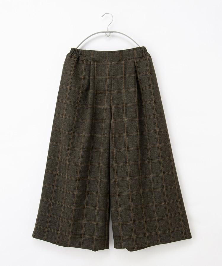 plantation チェック柄ガウチョパンツ Honeys ボトムス パンツ ガウチョパンツ チェック柄 ツイル素材