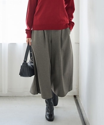 【Honeys公式 / ハニーズ】ガウチョパンツ レディース ３Ｌ 杢チャコール プチプラ