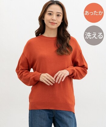 【Honeys公式 / ハニーズ】あったかクルーネック レディース M オレンジ プチプラ 【Honeys公式 / ハニーズ】あったかクルーネック レディース M オレンジ プチプラ