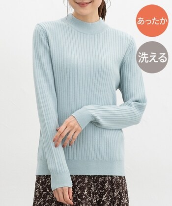 【Honeys公式 / ハニーズ】あったかリブ編ハイネック レディース M ミント プチプラ 【Honeys公式 / ハニーズ】あったかリブ編ハイネック レディース M ミント プチプラ