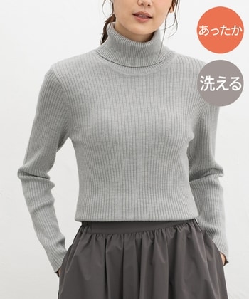 【Honeys公式 / ハニーズ】あったかリブ編タートル レディース M 杢グレー プチプラ 【Honeys公式 / ハニーズ】あったかリブ編タートル レディース M 杢グレー プチプラ