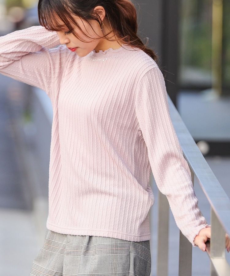 ハニーズ公式通販 ビジュー付ハイネック トップス Honeys Online Shop レディースファッション通販