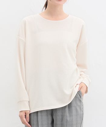 【Honeys公式 / ハニーズ】ジャカードチュニック レディース LL アイボリー プチプラ