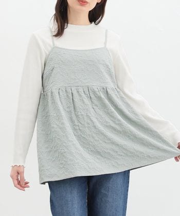 【Honeys公式 / ハニーズ】キャミ付トップス レディース LL ミント プチプラ 【Honeys公式 / ハニーズ】キャミ付トップス レディース LL ミント プチプラ