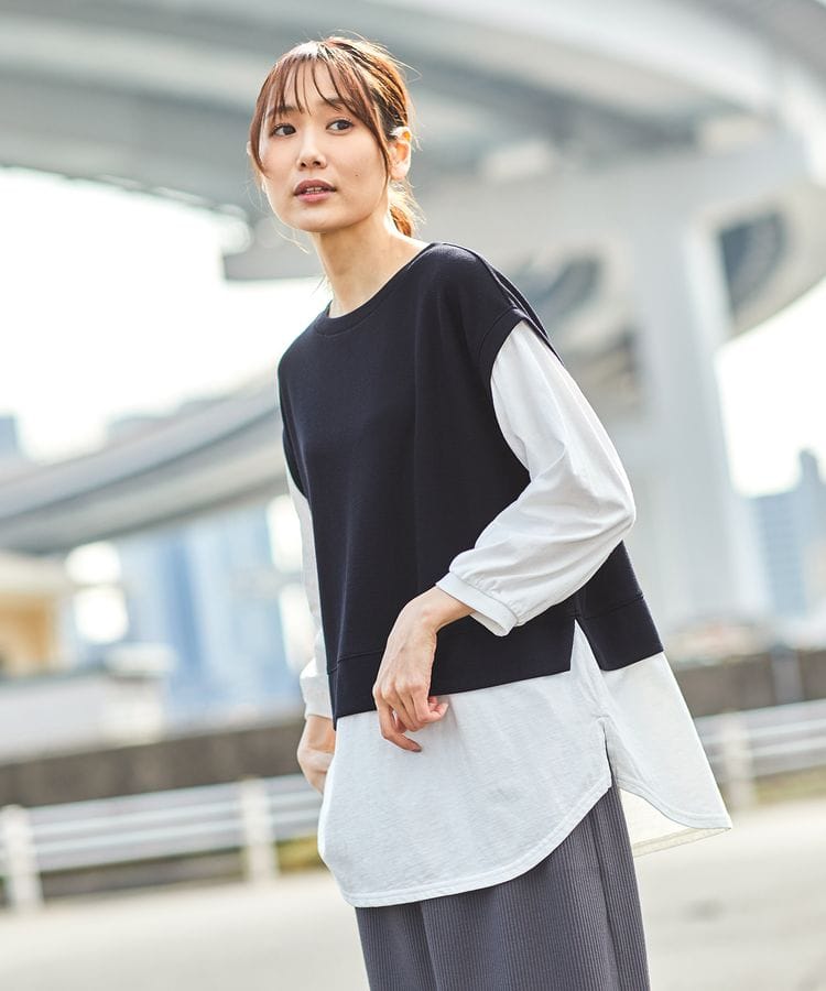 ハニーズ公式通販】8分袖レイヤード風トップス: トップス－Honeys 