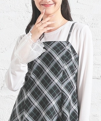 【Honeys公式 / ハニーズ】袖口チュール使いトップス レディース L ホワイト プチプラ 【Honeys公式 / ハニーズ】袖口チュール使いトップス レディース L ホワイト プチプラ