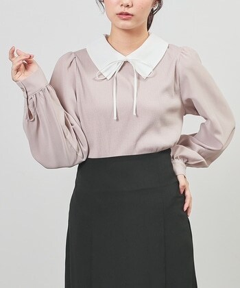 【Honeys公式 / ハニーズ】衿付トップス レディース L ベージュ プチプラ 【Honeys公式 / ハニーズ】衿付トップス レディース L ベージュ プチプラ