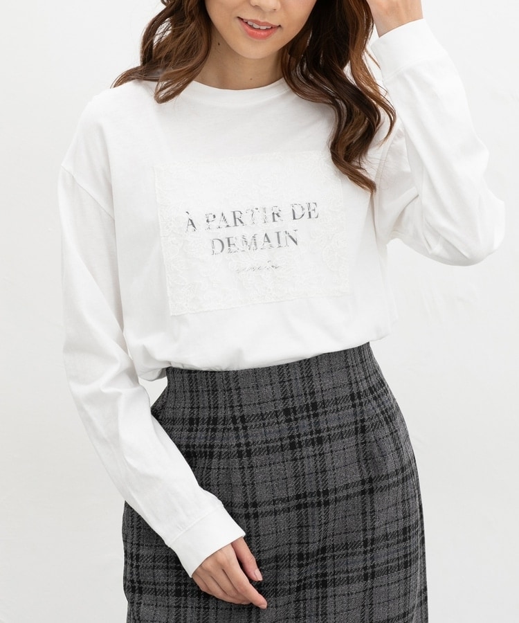 レース付ロゴTシャツ