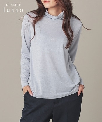 【Honeys公式 / ハニーズ】ラメハイネック レディース Ｌ グレー プチプラ