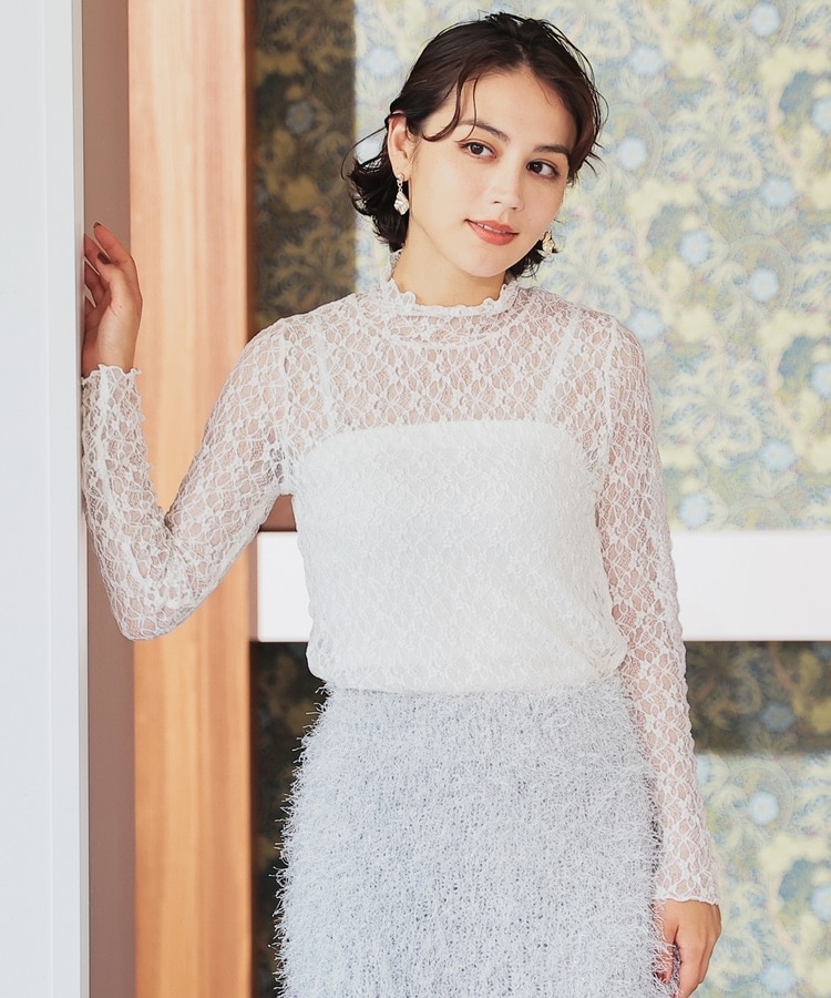 レースハイネックトップス: トップス｜ハニーズ公式通販