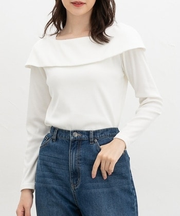 【Honeys公式 / ハニーズ】オフショル風トップス レディース S アイボリー プチプラ 【Honeys公式 / ハニーズ】オフショル風トップス レディース S アイボリー プチプラ