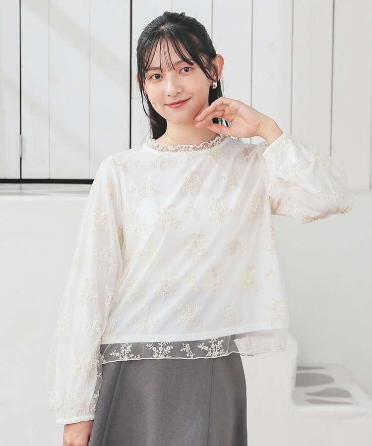 チュール刺繍トップス: トップス｜ハニーズ公式通販