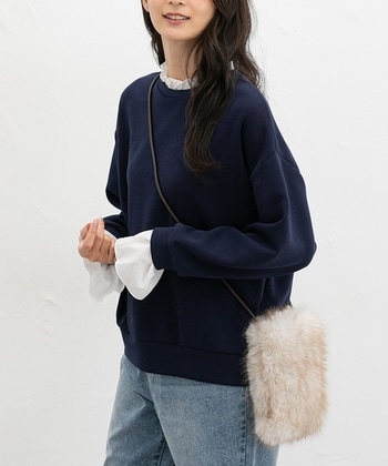 【Honeys公式 / ハニーズ】レイヤード風トップス レディース ＬＬ ネイビー プチプラ