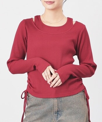 【Honeys公式 / ハニーズ】タンクレイヤードトップス レディース S ボルドー プチプラ 【Honeys公式 / ハニーズ】タンクレイヤードトップス レディース S ボルドー プチプラ