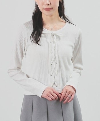 【Honeys公式 / ハニーズ】レースアップトップス レディース M アイボリー プチプラ 【Honeys公式 / ハニーズ】レースアップトップス レディース M アイボリー プチプラ