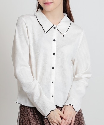 【Honeys公式 / ハニーズ】衿付カーディガン レディース Ｓ アイボリー プチプラ