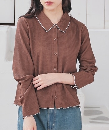 【Honeys公式 / ハニーズ】衿付カーディガン レディース S ブラウン プチプラ 【Honeys公式 / ハニーズ】衿付カーディガン レディース S ブラウン プチプラ