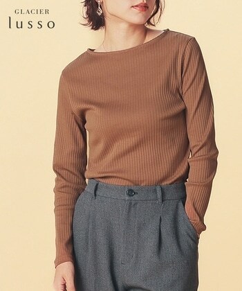 【Honeys公式 / ハニーズ】ボートネックトップス レディース S キャメル プチプラ 【Honeys公式 / ハニーズ】ボートネックトップス レディース S キャメル プチプラ