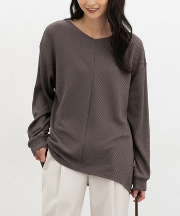 【Honeys公式 / ハニーズ】Ｖネックチュニック レディース Ｍ モカ プチプラ