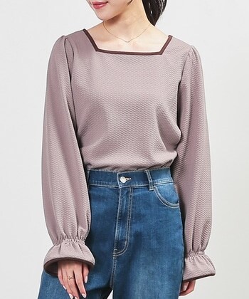 【Honeys公式 / ハニーズ】スクエアネックトップス レディース Ｍ モカ プチプラ