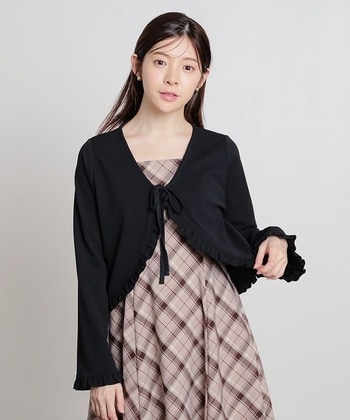 【Honeys公式 / ハニーズ】リボン使いボレロ レディース M ブラック プチプラ 【Honeys公式 / ハニーズ】リボン使いボレロ レディース M ブラック プチプラ