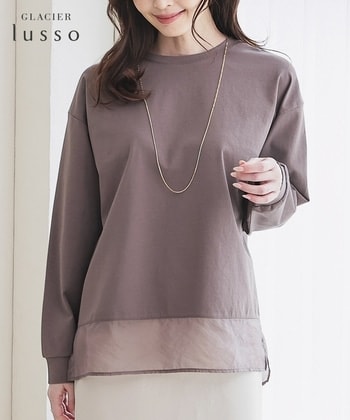 【Honeys公式 / ハニーズ】シアー切替トップス レディース L モカ プチプラ 【Honeys公式 / ハニーズ】シアー切替トップス レディース L モカ プチプラ