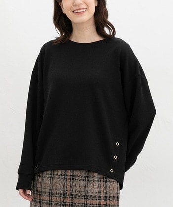 【Honeys公式 / ハニーズ】サイド釦使いトップス レディース L ブラック プチプラ 【Honeys公式 / ハニーズ】サイド釦使いトップス レディース L ブラック プチプラ