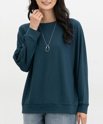 【Honeys公式 / ハニーズ】アクセ付ドルマントップス レディース LL ブルーグリーン プチプラ 【Honeys公式 / ハニーズ】アクセ付ドルマントップス レディース LL ブルーグリーン プチプラ