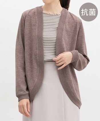 【Honeys公式 / ハニーズ】抗菌防臭ラウンドカーデ レディース Ｍ モカ プチプラ