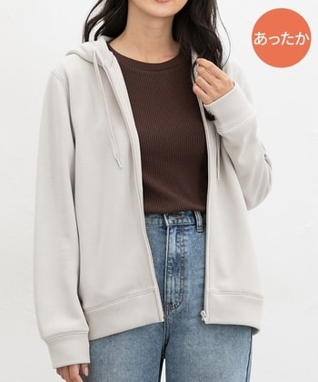 【Honeys公式 / ハニーズ】あったかきれいめジップ レディース Ｍ グレージュ プチプラ