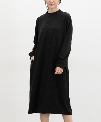 【Honeys公式 / ハニーズ】ハイネックワンピース レディース L ブラック プチプラ 【Honeys公式 / ハニーズ】ハイネックワンピース レディース L ブラック プチプラ