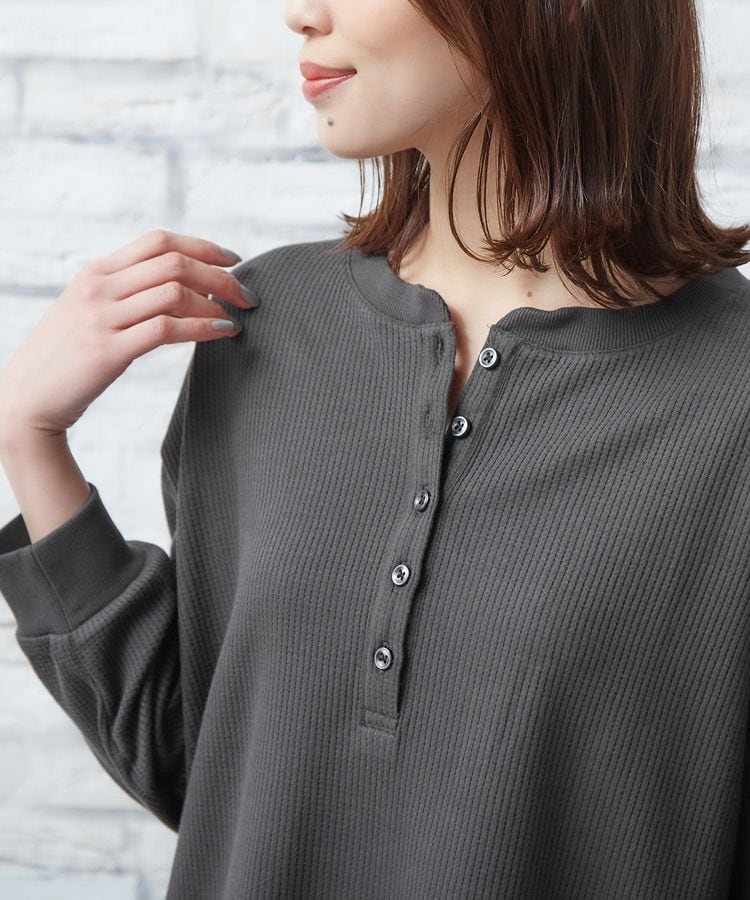 ハニーズ公式通販 ワッフルヘンリーネックｔ トップス Honeys Online Shop レディースファッション通販