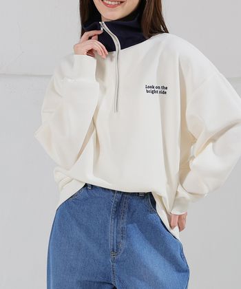 ハーフジップゆるトップス: トップス｜ハニーズ公式通販