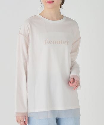 【Honeys公式 / ハニーズ】チュール重ねTシャツ レディース S ベージュ プチプラ