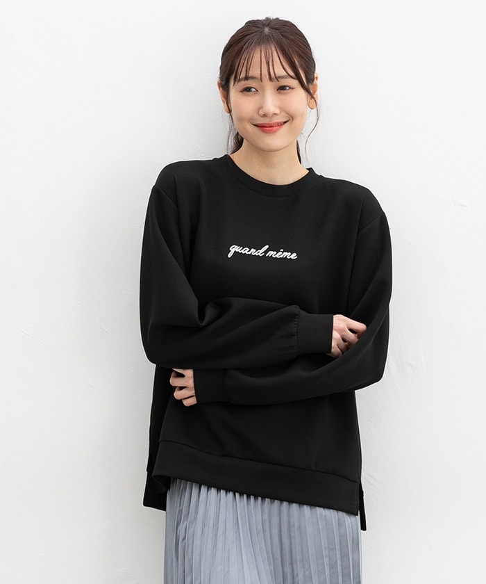 【Honeys公式 / ハニーズ】きれいめロゴスウェット レディース M ブラック プチプラ