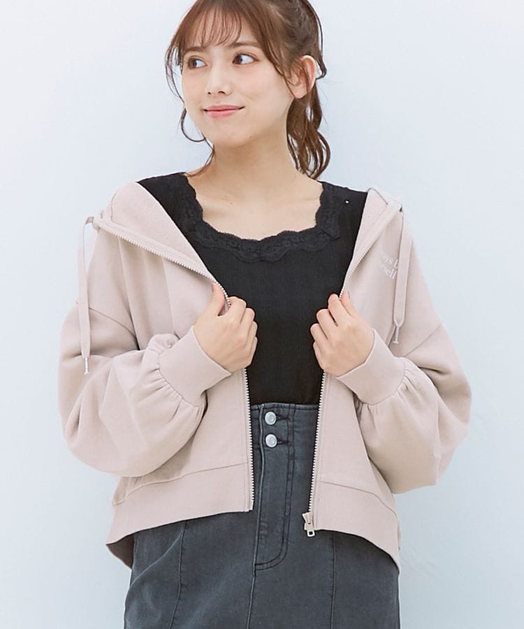 ハニーズ公式通販 ショート丈ジップパーカー トップス Honeys Online Shop レディースファッション通販