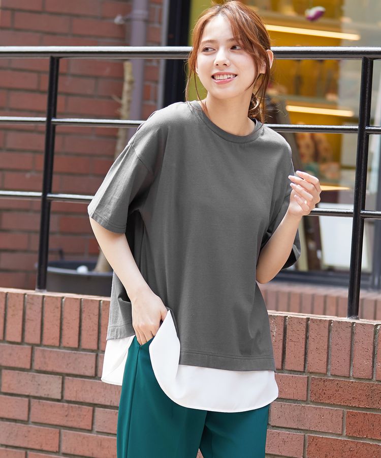 ハニーズ公式通販 裾レイヤードｔシャツ トップス Honeys Online Shop レディースファッション通販