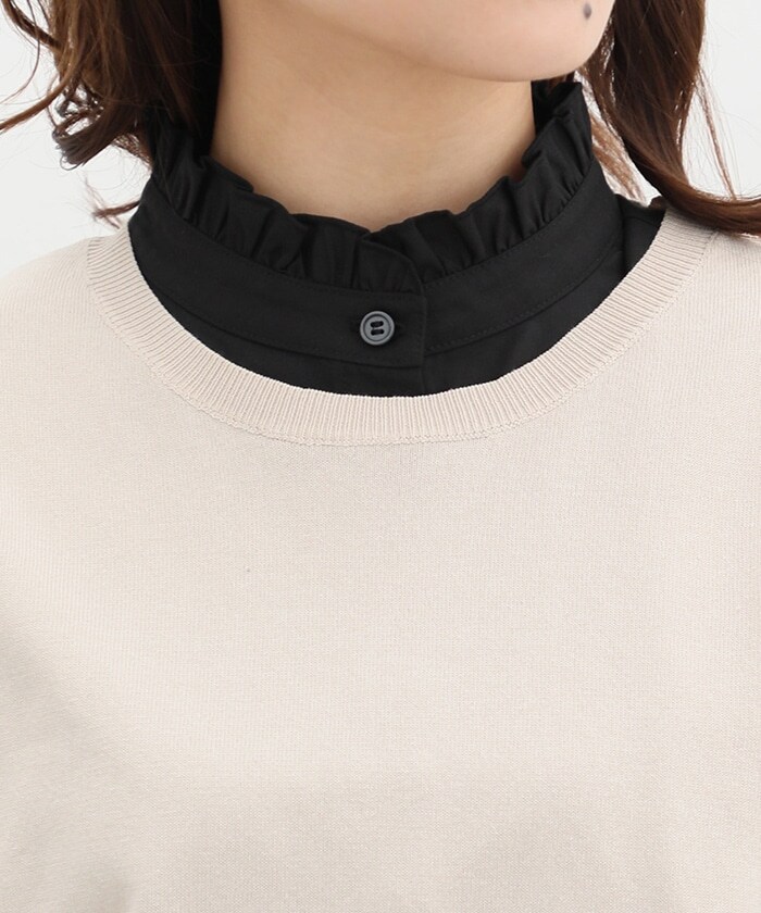 【Honeys公式 / ハニーズ】付け衿／スタンドフリル レディース Ｆ ブラック プチプラ