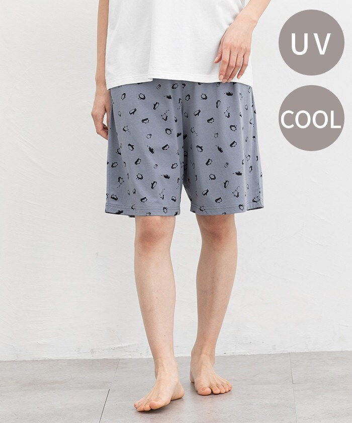 【Honeys公式 / ハニーズ】ハーフ丈ルームパンツ レディース LL ペンギン プチプラ 【Honeys公式 / ハニーズ】ハーフ丈ルームパンツ レディース LL ペンギン プチプラ