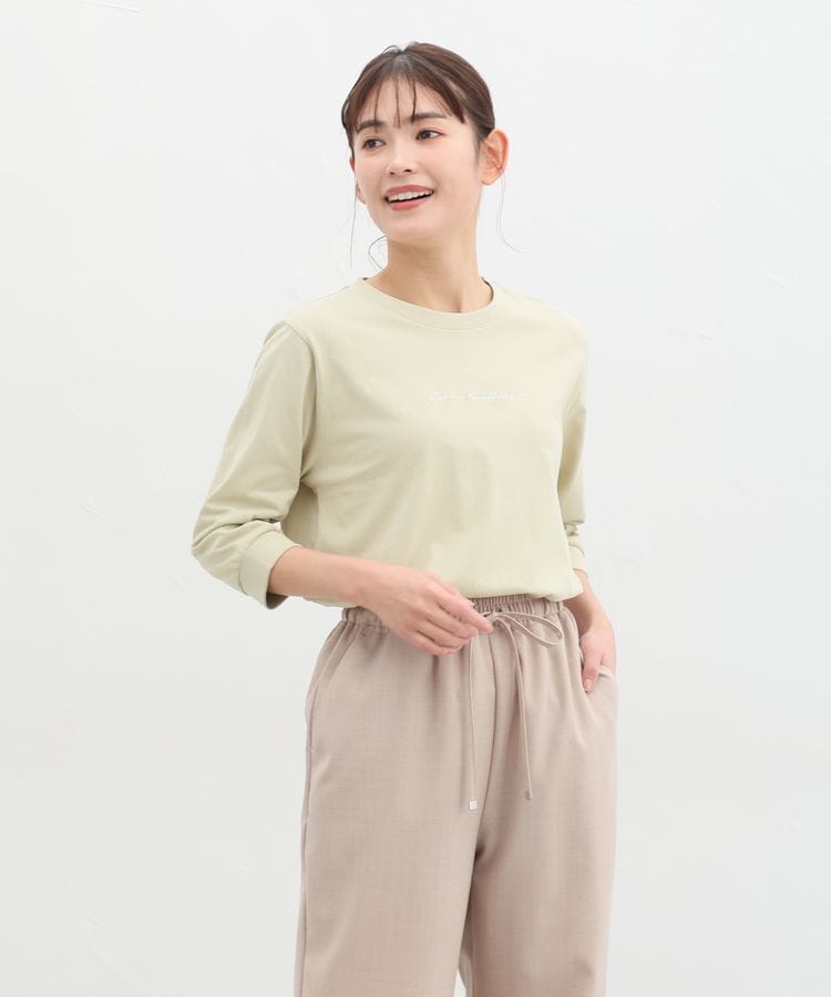 ハニーズ公式通販】7分袖ロゴ刺繍Tシャツ: トップス－Honeys Online 