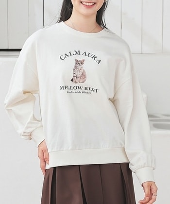 【Honeys公式 / ハニーズ】アニマルゆるトレーナー レディース ＬＬ アイボリー プチプラ