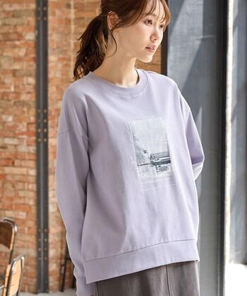 【Honeys公式 / ハニーズ】フォトゆるスウェット レディース ＬＬ ライトパープル プチプラ