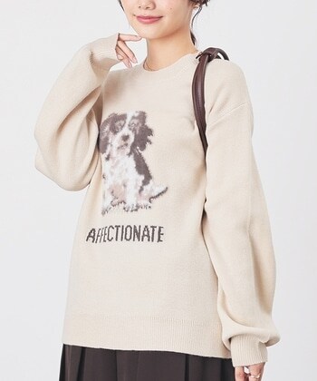 【Honeys公式 / ハニーズ】アニマル柄ニット レディース Ｓ ベージュ プチプラ